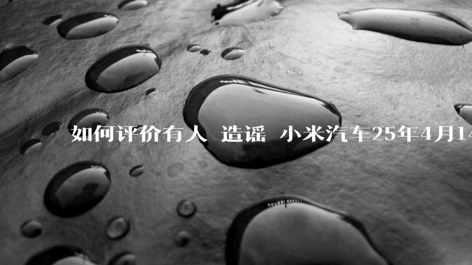如何评价有人 造谣 小米汽车25年4月14日在义乌撞死三人，但拿不出任何证据的事？